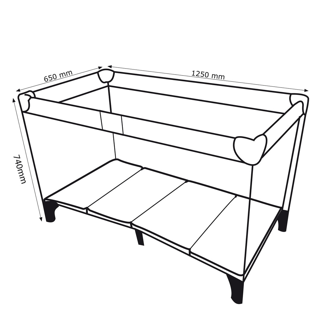 Promedix PR-803B Travel Baby Cot with Wheels - Navy Blue Bed Crib 125x65x74cm Casters Protective Cover