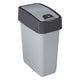 Keeeper Magne 10L Waste Dust Bin with Lift & Flip Push Lid Silver Grey Sturdy Plastic