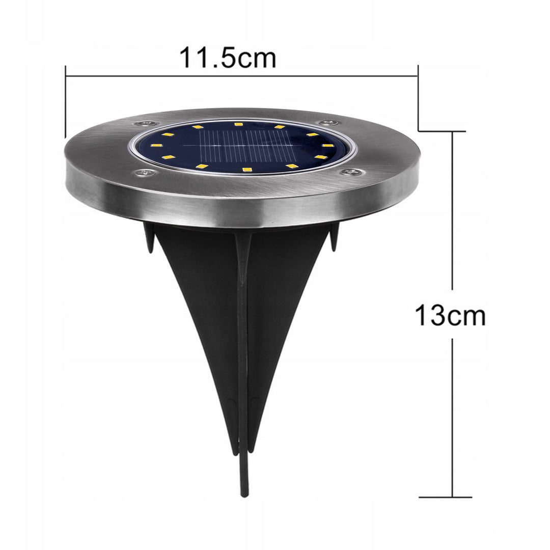 Lampa talún gréine 6x Maclean IP44 faoi stiúir, 12 stiúir SMD, 4000K, Ni-MH 600 mAh, 0.7W, MCE318