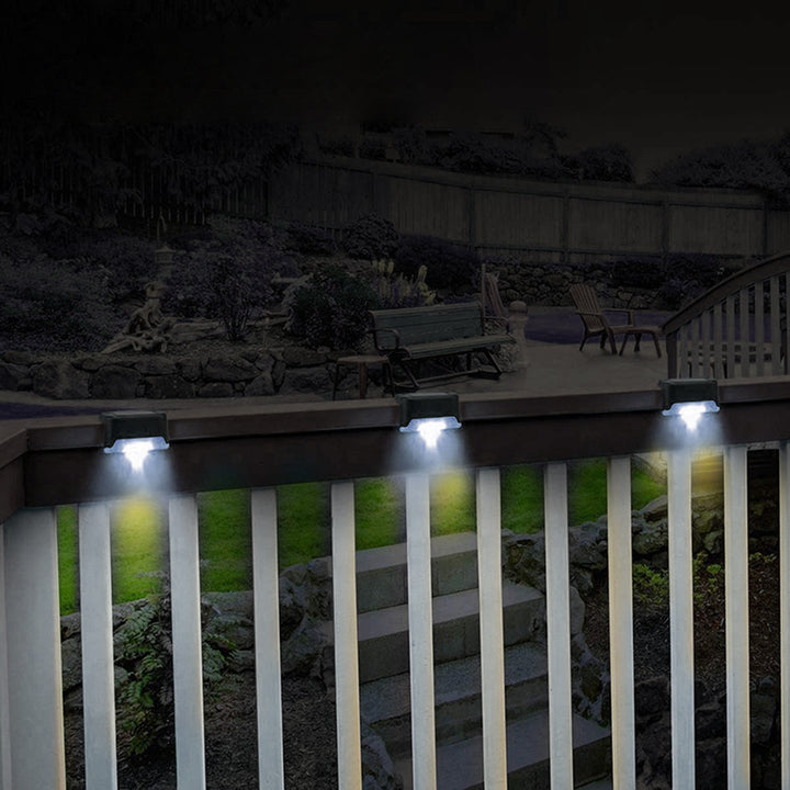 4x Maclean solar LED stair light IP44, 4000K, Ni-MH 100 mAh, 80x45x45mm, dusk sensor MCE319