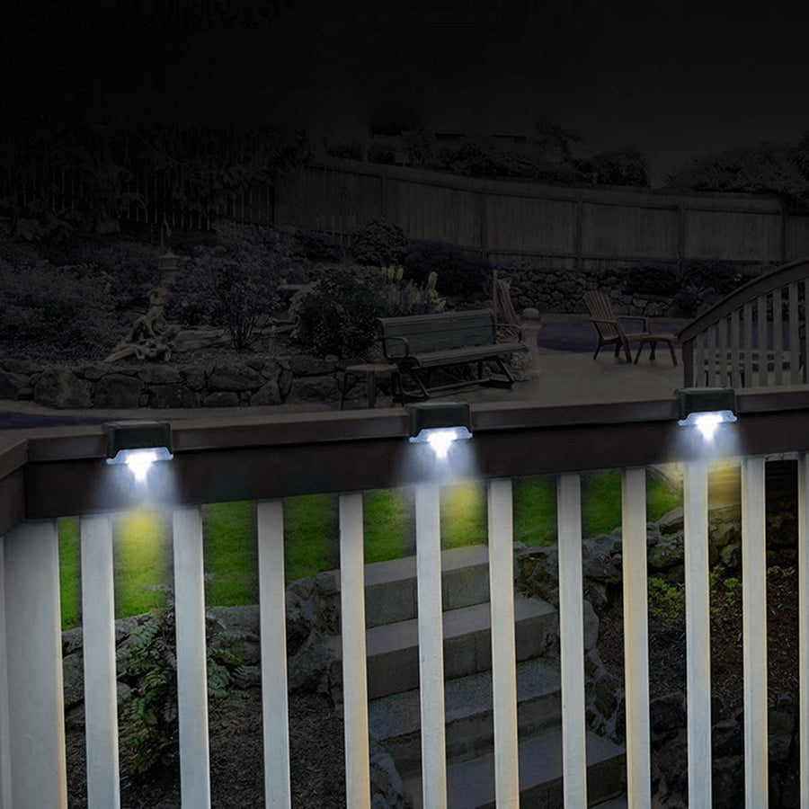 4x Maclean solar LED stair light IP44, 4000K, Ni-MH 100 mAh, 80x45x45mm, dusk sensor MCE319