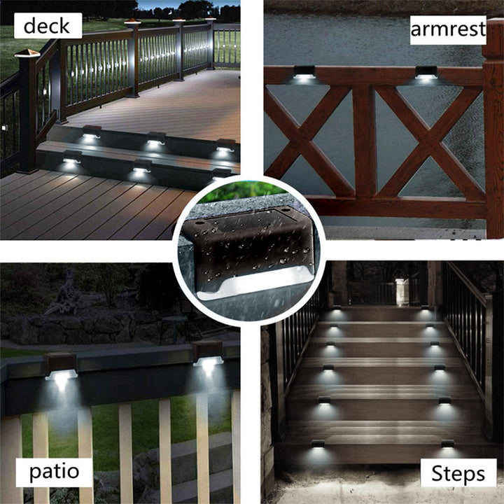 4x Maclean solar LED stair light IP44, 4000K, Ni-MH 100 mAh, 80x45x45mm, dusk sensor MCE319