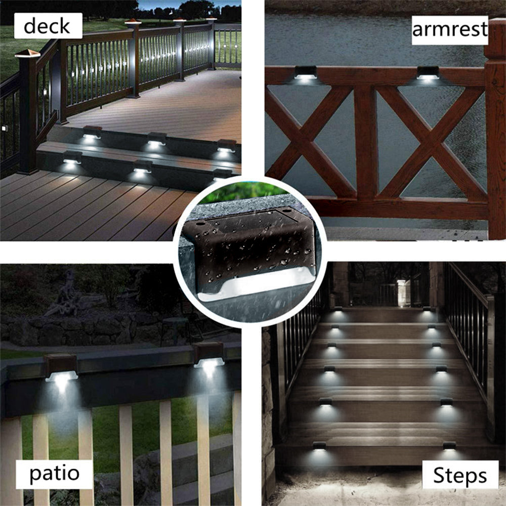 8x Maclean solar LED stair light IP44, 4000K, Ni-MH 100 mAh, 80x45x45mm, dusk sensor MCE319