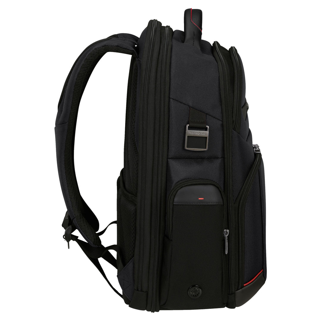 Samsonite PRO-DLX 6 Black 15.6'' Backpack Glúine Dubh Préimh eirgeanamaíochta Gnó Préimh Éadroma Calafoirt USB Uiscedhíonach