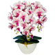 Damich Artificial Orchid in a Flower Pot Plant Artificial Flower Decoration 3-flowering Branches Height About 60cm Pink
