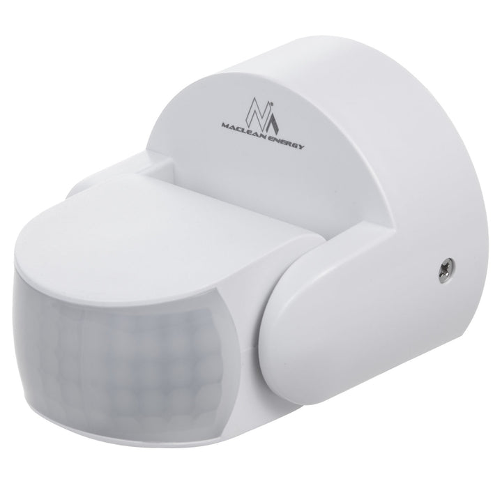 Maclean MCE468 W PIR Motion Sensor Infrared IP65 White Range 12m max load 600/1200W 180° Detection Angle