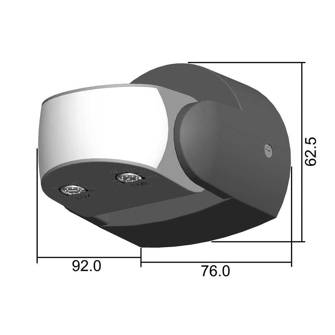 Maclean MCE468 B PIR Motion Sensor Infrared IP65 White Range 12m max load 600/1200W 180° Detection Angle Black