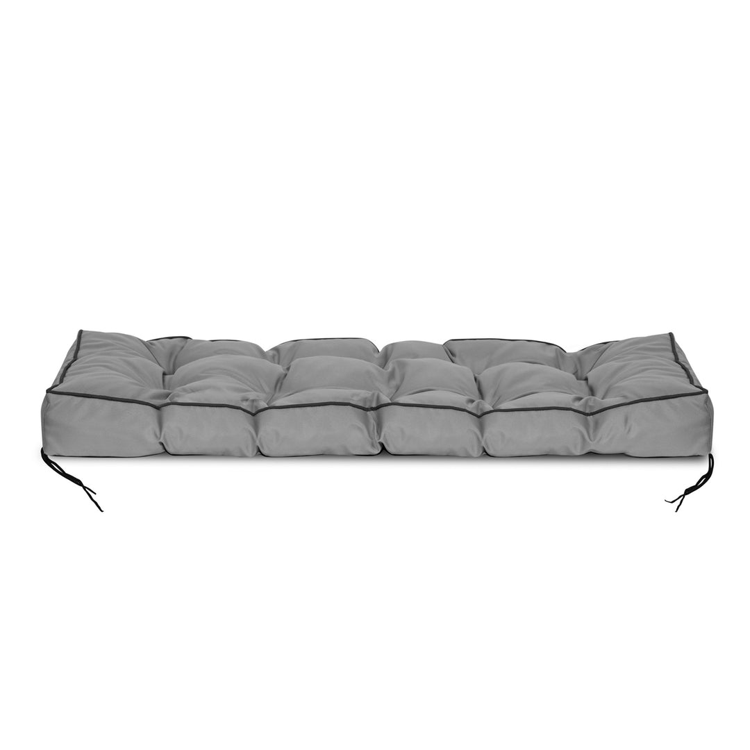 KingGarden Garden Cushion 120x40 cm with High Side for Pallet Bench Waterproof Gray