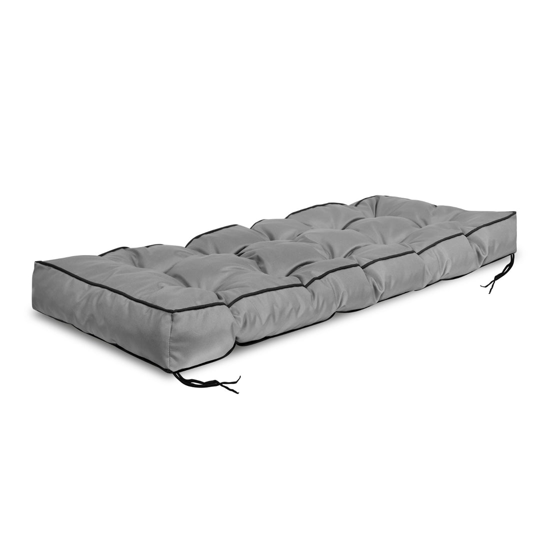 KingGarden Garden Cushion 120x40 cm with High Side for Pallet Bench Waterproof Gray