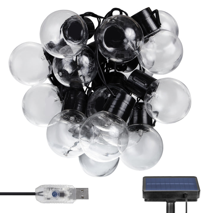 Maclean MCE424 2-in-1 solar garden LED garland, IP44, 3W, 10lm, 3000K, 2*600 mAh battery, 5V DC, 7m