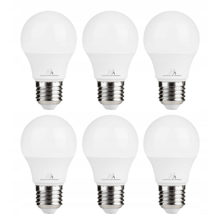 Maclean MCE273 6x LED Bulb, Thread E27, 9W, 220-240V AC, WW Warm White, 3000K, 920lm