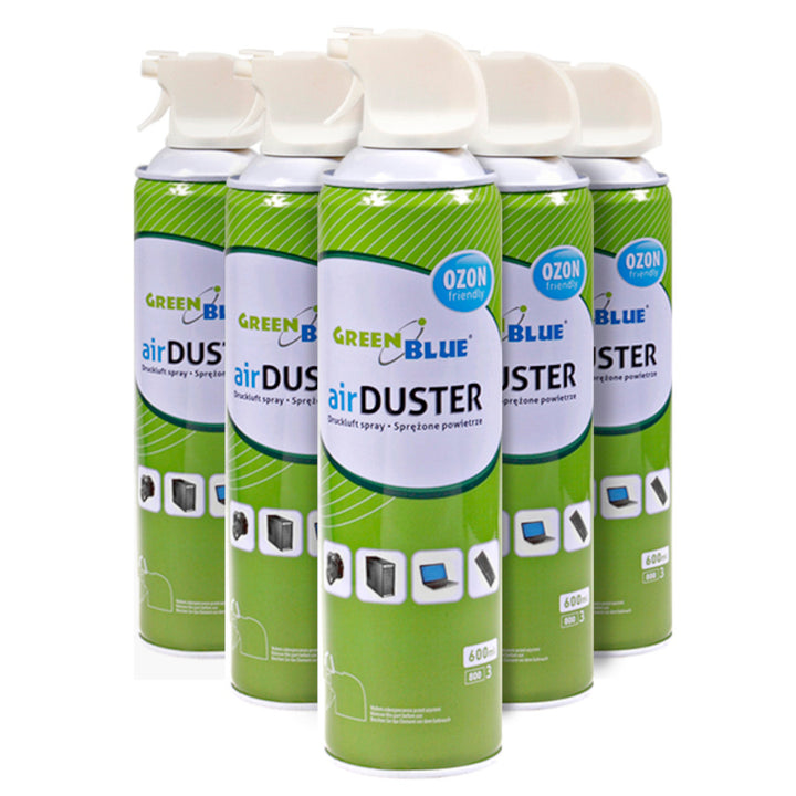 Green Blue GB600 Compressed Air Spray 5x 600ml Air Duster Cleaning Compressed Air Spray Compressed Air Cleaner Compressed Air Computer Cleaner