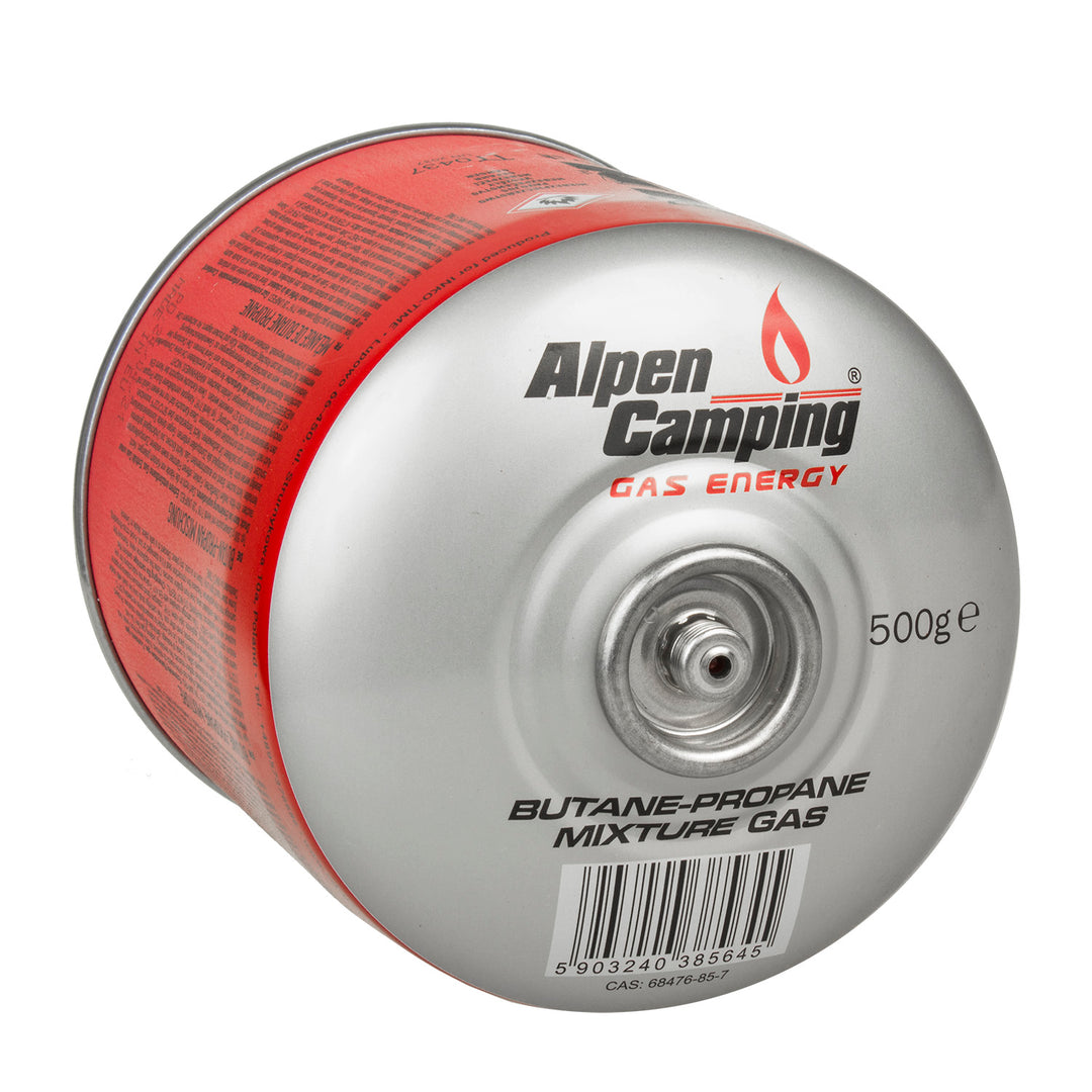 Alpen Camping 4x 500g Gas Cartridge Propane-butane, Range -10°c to+ 40°c, 7/16" Valve IK008