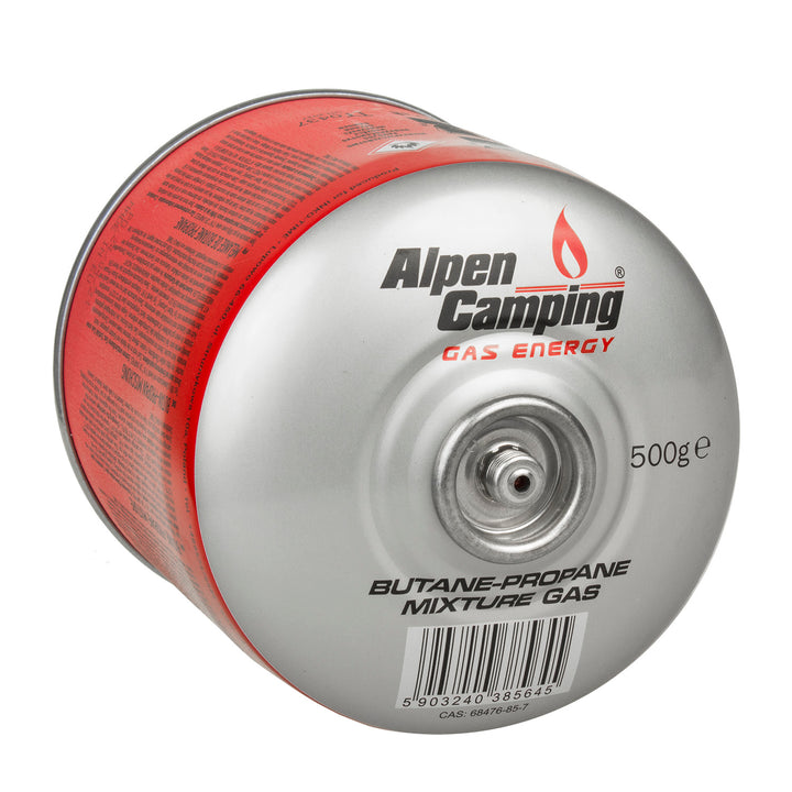 Alpen Camping 6x 500g Gas Cartridge Propane-butane, Range -10°c to+ 40°c, 7/16" Valve IK008