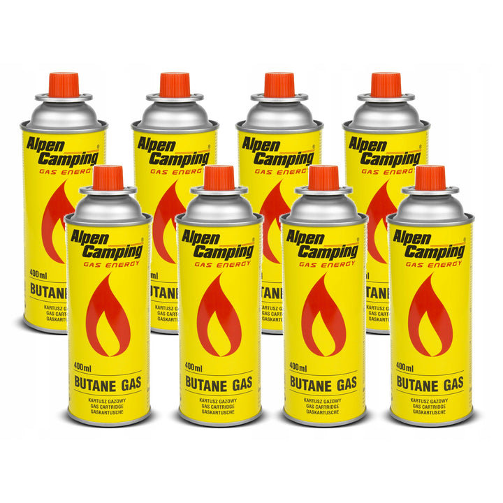 Alpen Camping 8x 500g Gas Cartridge Gas Bottle for Gas Stove, Camping Stove, Bunsen Burner, Soldering burner