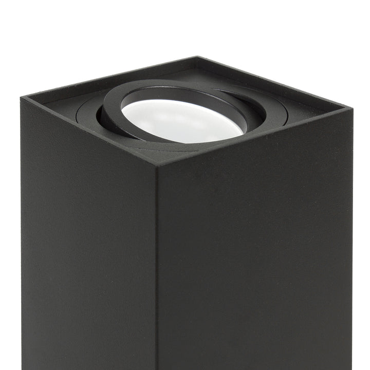 3x Maclean tube / surface mounted luminaire, spot, square, aluminum, GU10, 80x80x115mm, black color, MCE426 B + 3x LED 5W bulb