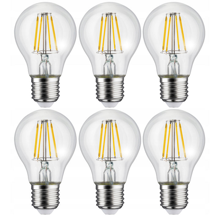 Maclean MCE280 6x LED filament Bulb, Thread E27, 11W, 230V, WW Warm White 3000K, 1500lm Retro Edison Decorative A60