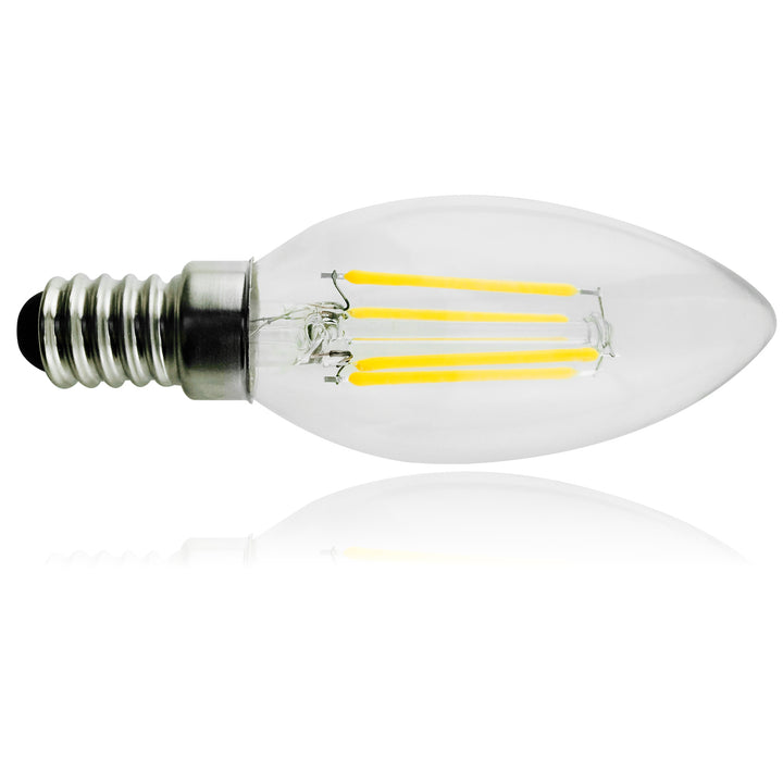 Maclean MCE286 6x Filament LED E14 Bulb, 6W, 230V, WW Warm White 3000K, 806lm, Retro Edison Decorative Candle C35