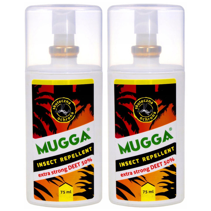 2x Mugga Spray 50% Deet insect repellent 75ml