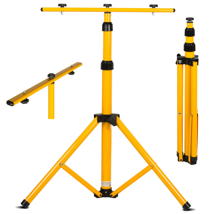 Work stand for Maclean floodlights, for 2 floodlights, LED, yellow, made of steel, max. height 1.5 m + floodlight