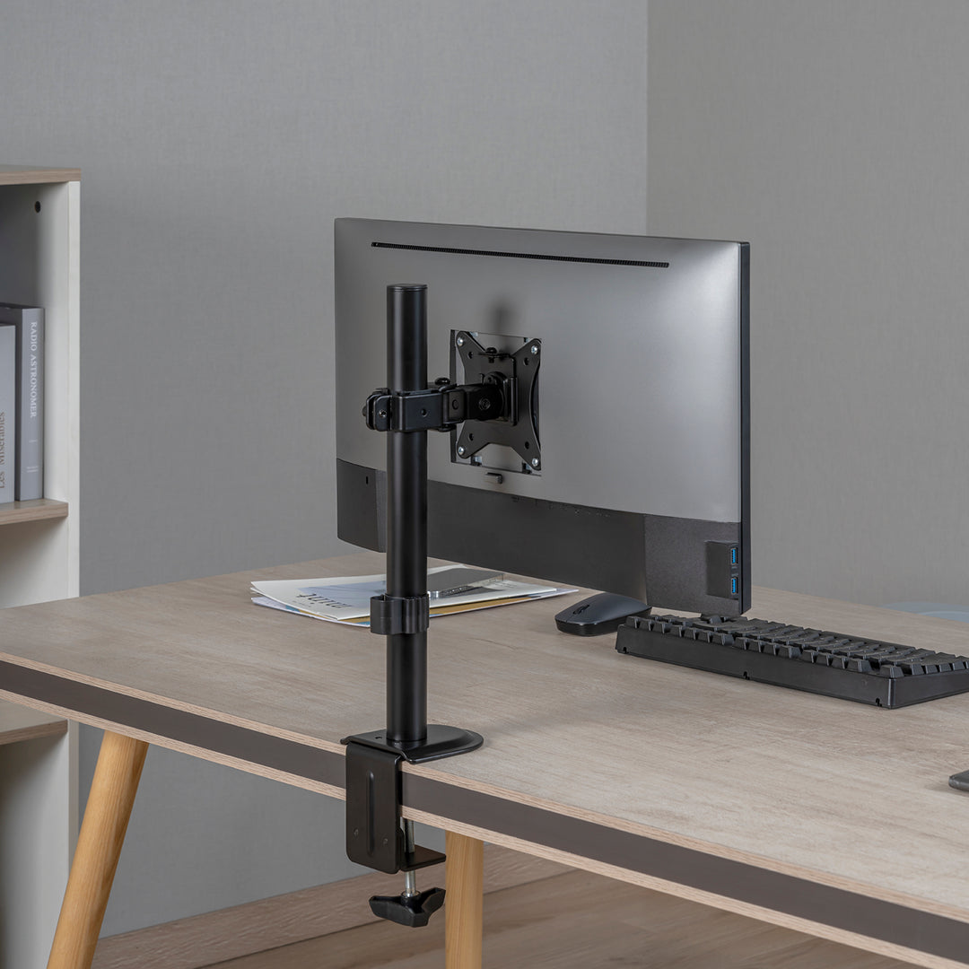 Maclean MC-751N Monitor Desk Mount Holder VESA 75x75 100x100 17"-32" 9kg Rotating Tilting Cable Routing