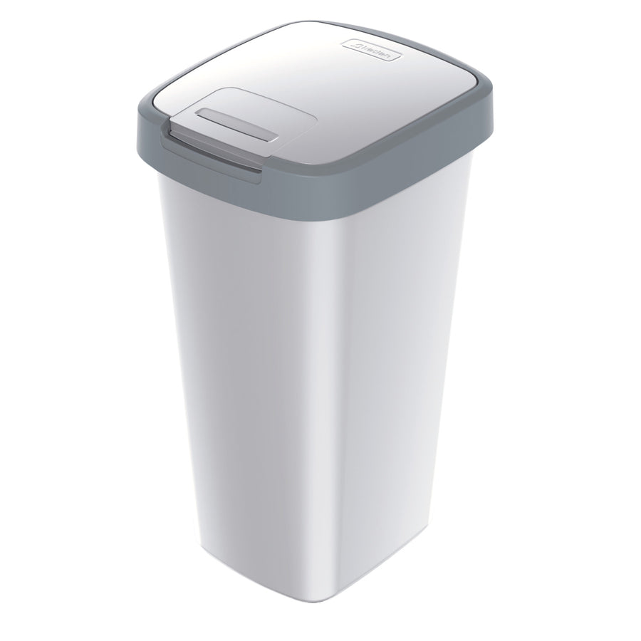KEDEN COMPACTA Q 25-liter trash can - ash gray with a light gray frame