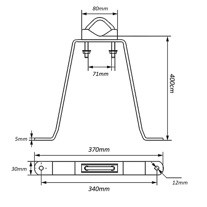 Maclean MCTV-934 2x Antenna Mast Pole Wall Mounting Bracket - 40cm up to Ø 71mm Antenna Mast Mount Holder for Satellite Dish