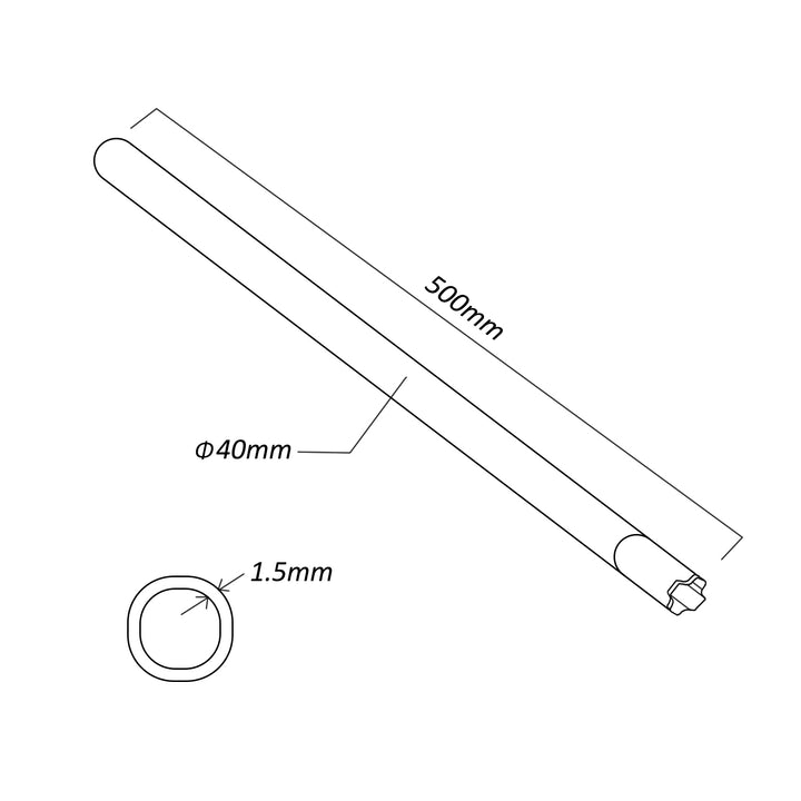 Maclean MCTV-931 Stackable Antenna Mast Pole TV Surveillance Sensor Heavy Duty Galvanized Steel with the Possibility of Extension Diameter 40mm Thickness 1.5mm Length 50 cm