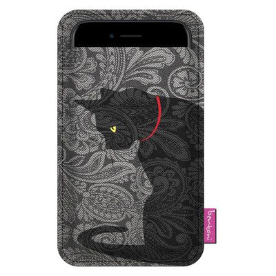 Bertoni Smartphone Felt Case Slide Pouch Protective 105x195 mm Decorative Blob Pattern