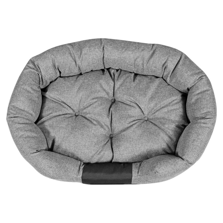 Leaba Madra KingDog Prestige Leaba Peataí Leaba Peataí Oval Uiscedhíonach PVC Codura 100% poileistir Meáchan: 240gr/m2 Liath Dorcha 115 x 95 cm