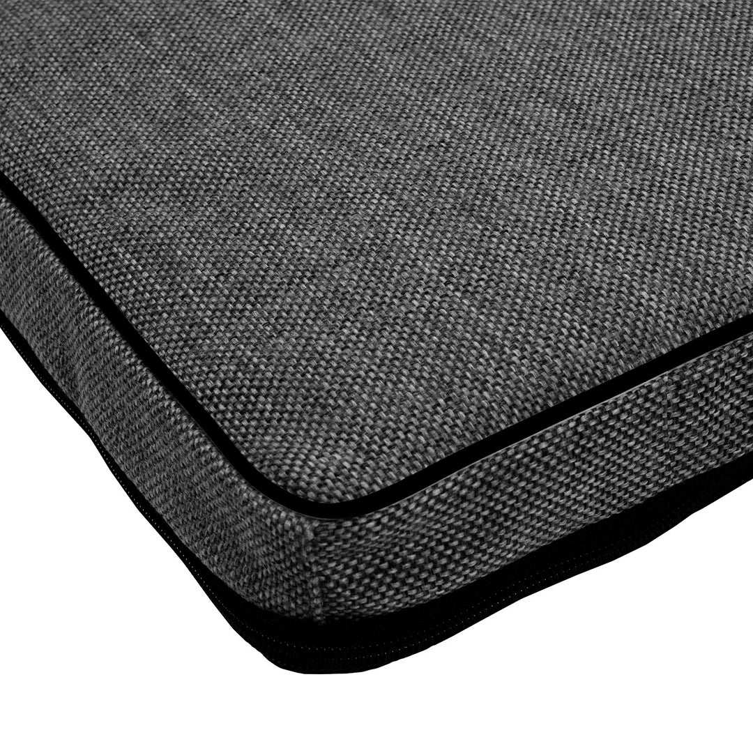 Leonard Standard Dog Pet Mattress Flat Bed Rabbit Cat 80x60cm Dark Grey Black Trim Washable Cover Resistant Sturdy