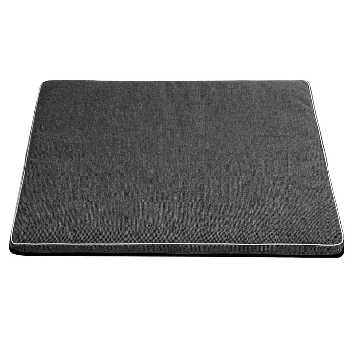 Leonard Standard Dog Pet Mattress Flat Bed Rabbit Cat 80x60cm Dark Grey White Trim Washable Cover Resistant Sturdy