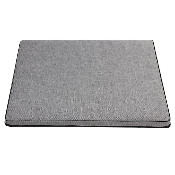 Leonard Standard Dog Pet Mattress Flat Bed Rabbit Cat 80x60cm Grey Black Trim Washable Cover Resistant Sturdy