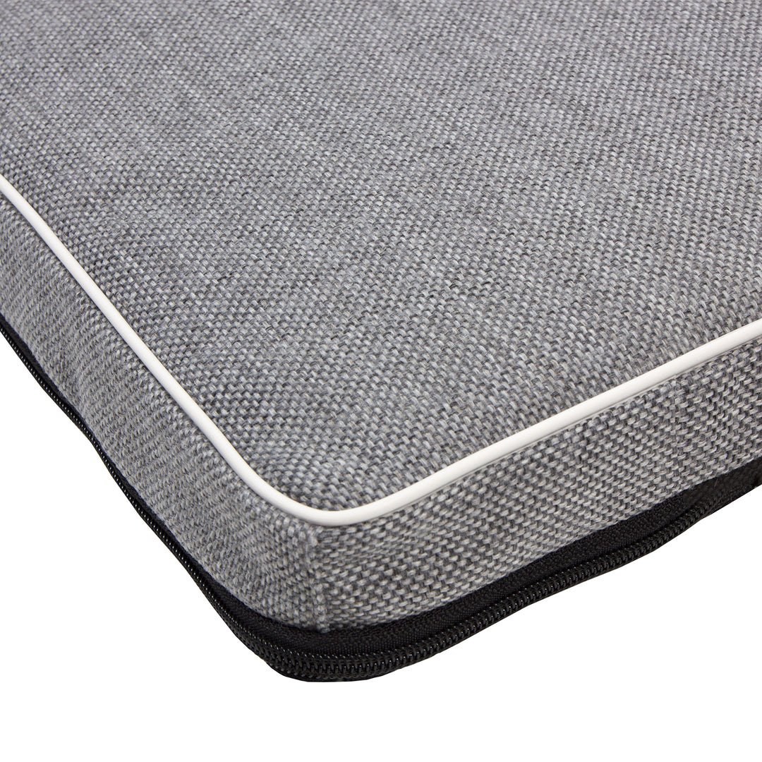 Leonard Standard Dog Pet Mattress Flat Bed Rabbit Cat 80x60cm Grey White Trim Washable Cover Resistant Sturdy