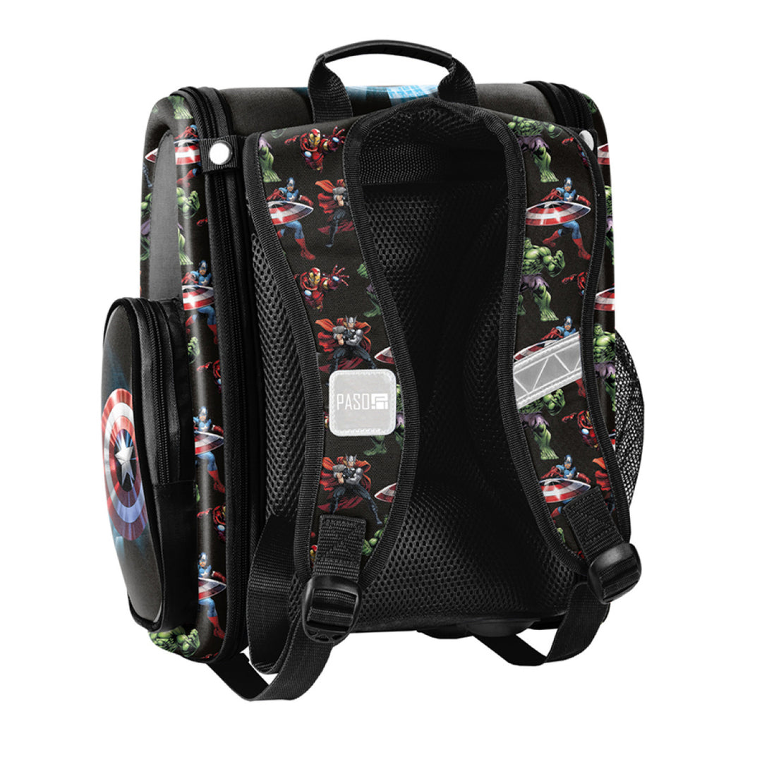 Paso AV23DD-524 Avengers Mála Scoile Leanaí Backpack Póca Zip Póca Zip Ar ais Ergonomic Uiscedhíonach