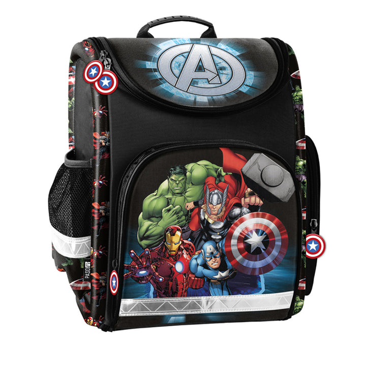 Paso AV23DD-524 Avengers Mála Scoile Leanaí Backpack Póca Zip Póca Zip Ar ais Ergonomic Uiscedhíonach