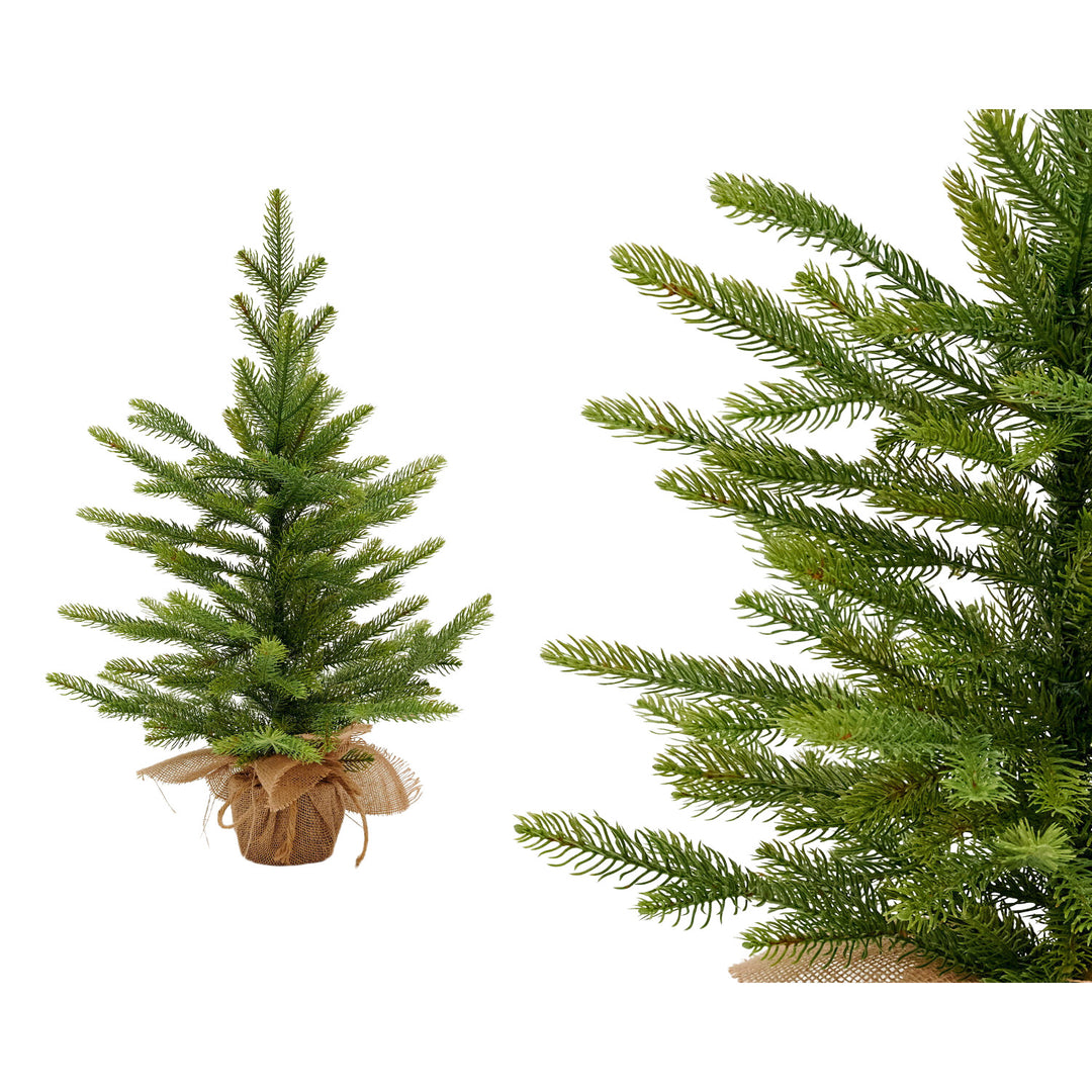 Mini Virpol artificial Christmas tree. In a pot with jute, 65cm