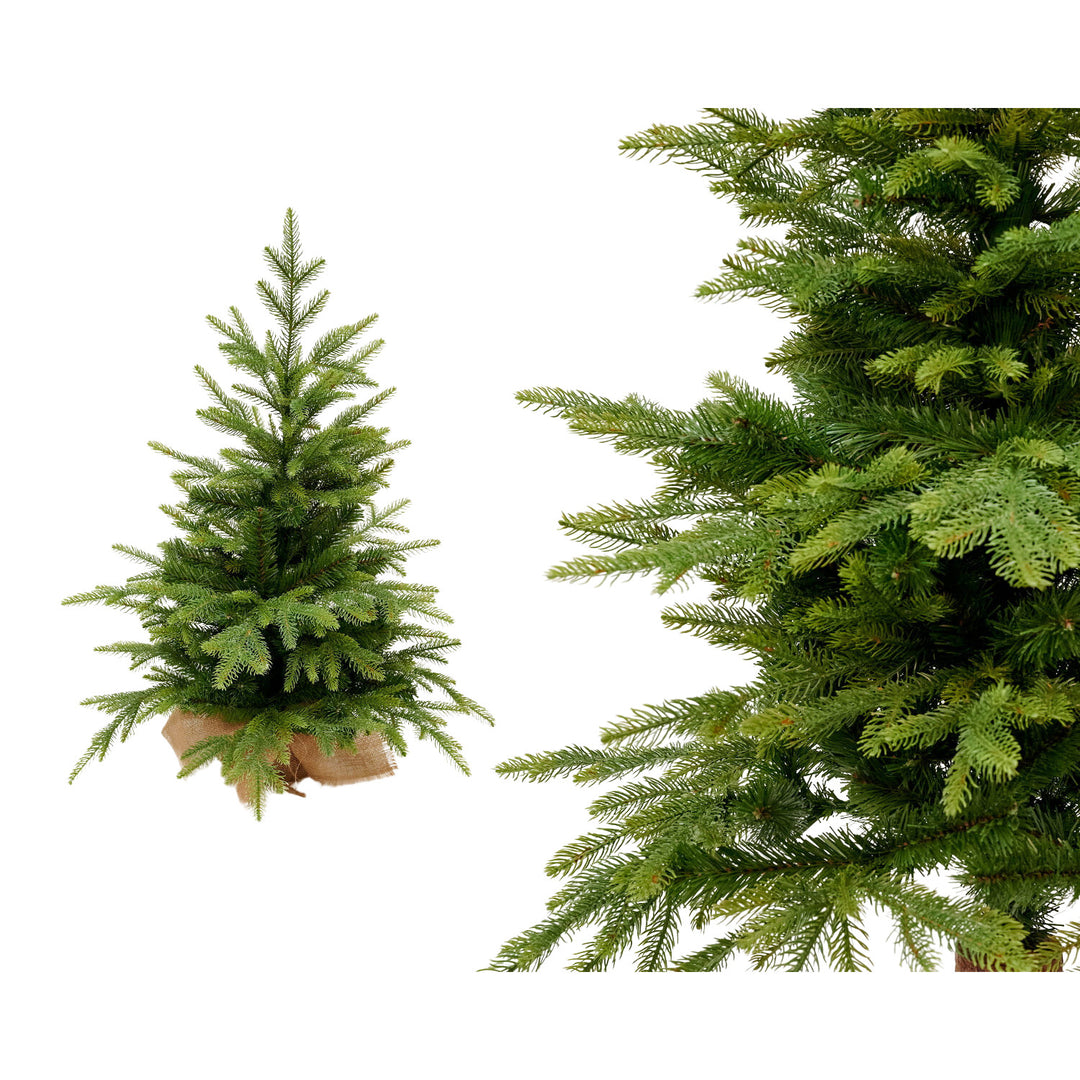 Mini Virpol artificial Christmas tree. In a pot with jute, 90cm