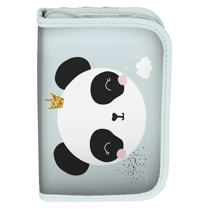 Paso PP23PQ-P001 Cás Peann luaidhe Panda le Accessories Leanaí Scoile Zipper Crián Peann luaidhe Rialóir