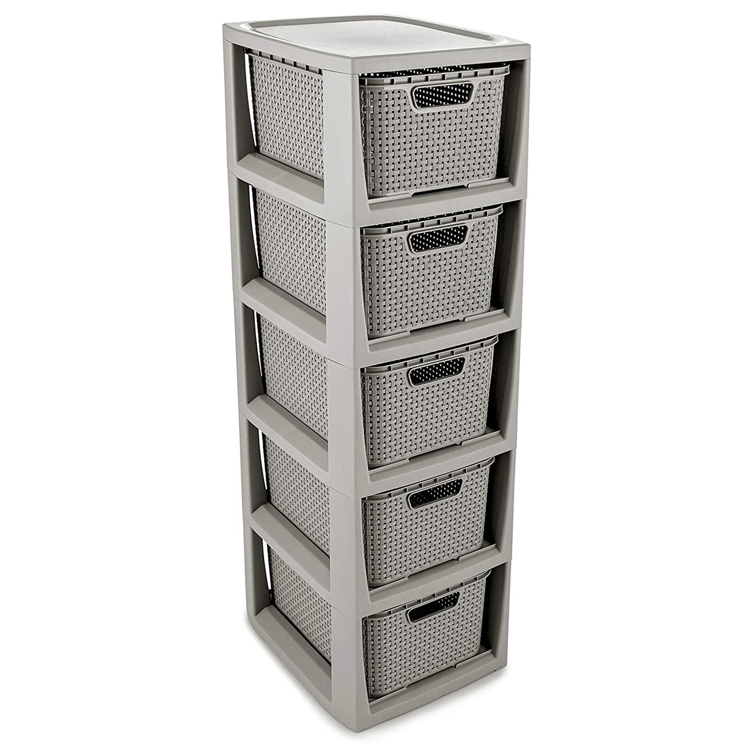 BranQ Storage Unit with with 5 Baskets Drawers 5x 7 Liters Storage Col ...