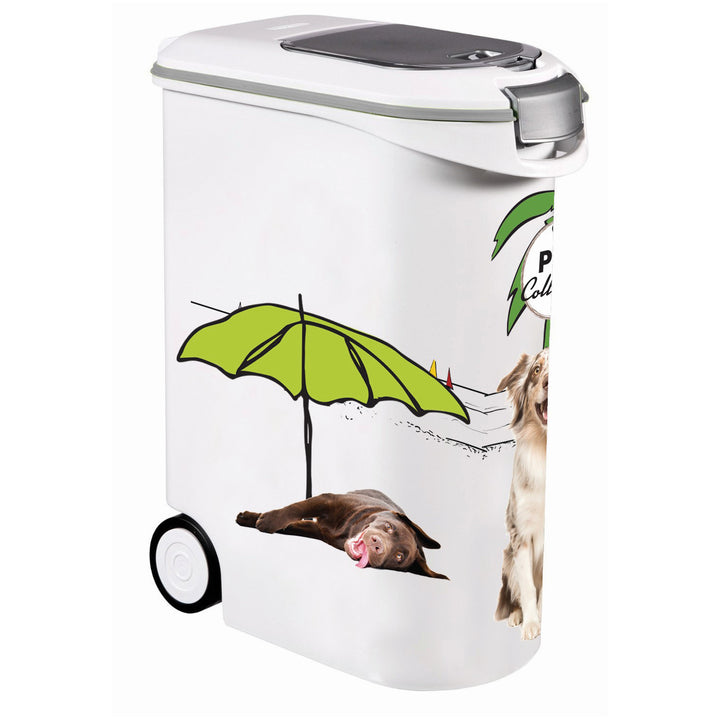 Curver PetLife 20kg Pet Food Storage Container Kibble Dog Cat Food Box with Lid Wheels Litter Sturdy