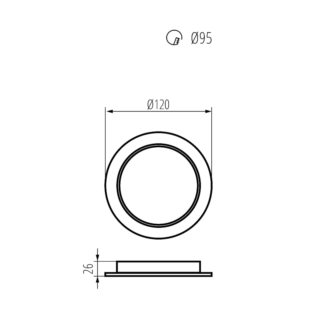 Maclean MCE371 R LED Ceiling Panel Flush Mount SLIM, 9W, Neutral White 4000K, 120x26mm, 900lm,