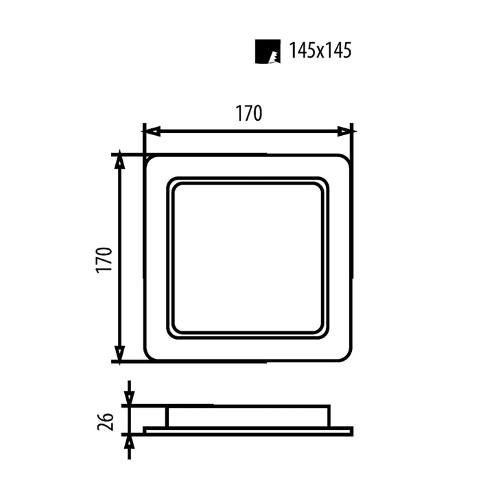 Maclean MCE374S LED Ceiling Panel Flush Mount SLIM 18W Neutral White 4000K 170x170x26mm 1900lm