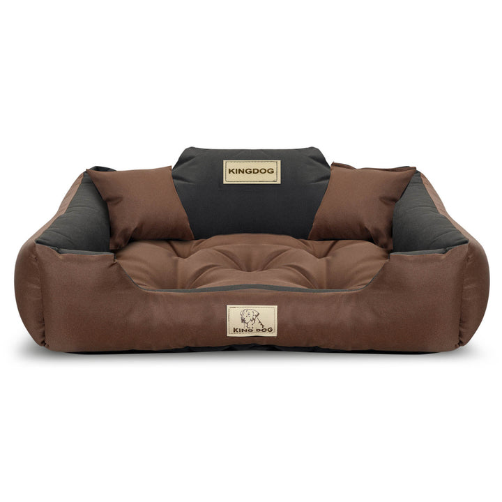 KingDog Dog Bed Made of Waterproof Codura PVC Pet Bed 100% Polyester Weight 190 g/m2 Washable 75x65cm brown.