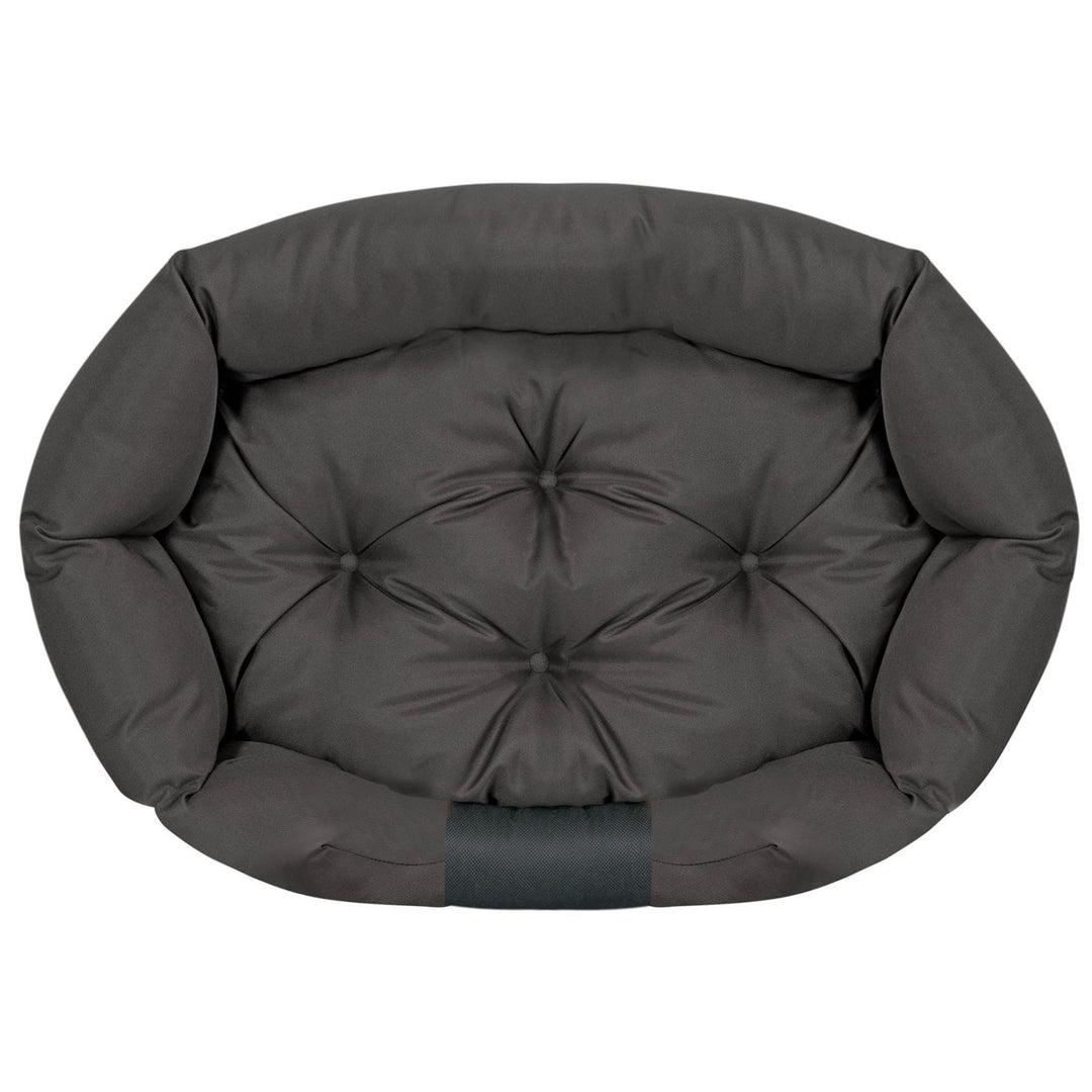 KingDog Prestige Dog Bed Pet Bed Oval Waterproof PVC Codura 100% Polyester Weight: 240gr/m2 75x75 cm Black CODUOWAL75/50CZA