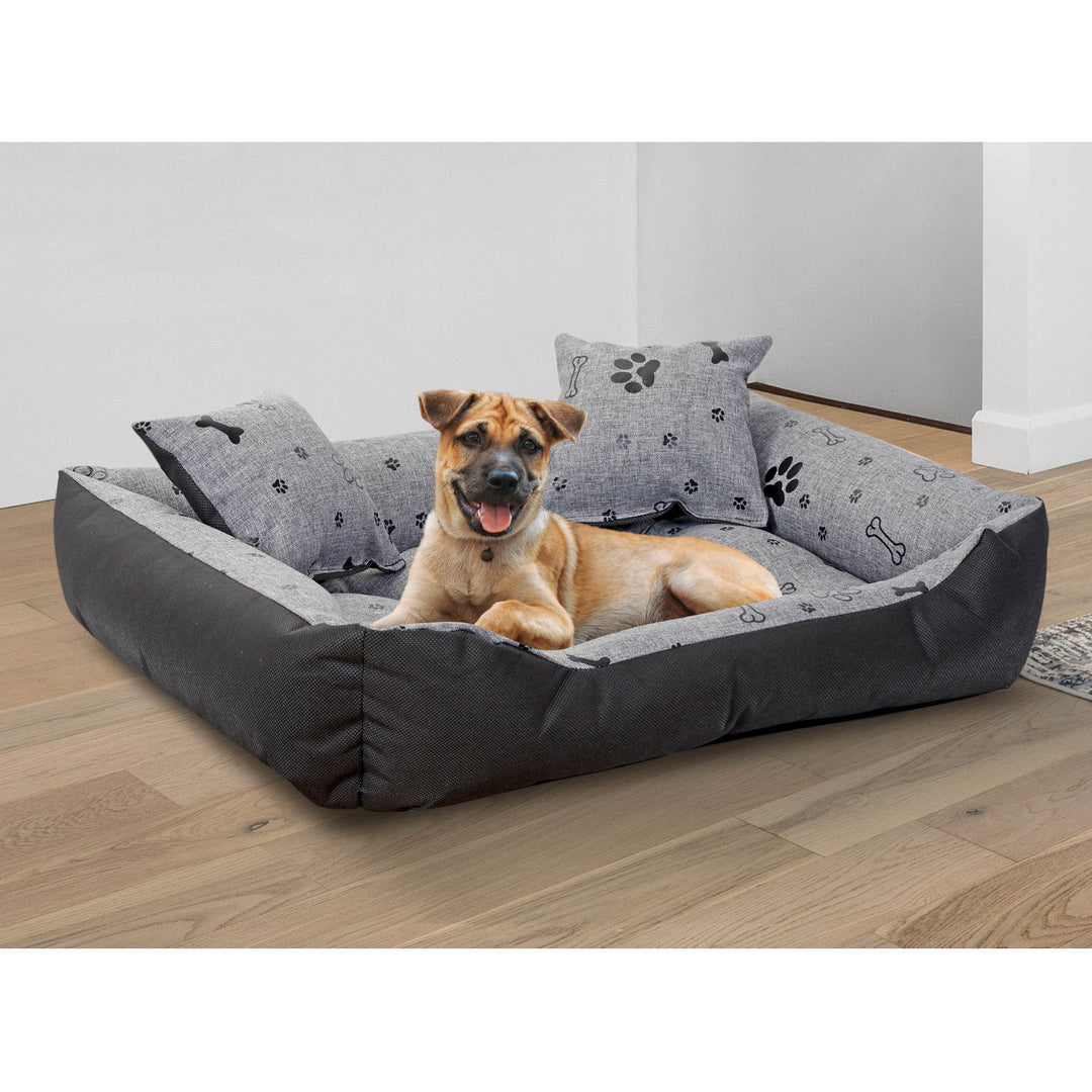 Dog cat playpen bed, 90 x 75 cm, design: bones, waterproof, Prestige