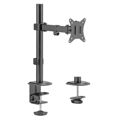 Maclean MC-572N LCD LED Monitor Desk Holder Mount Bracket Single Arm VESA 75x75 100x100 17-32" 9kg Adjustable
