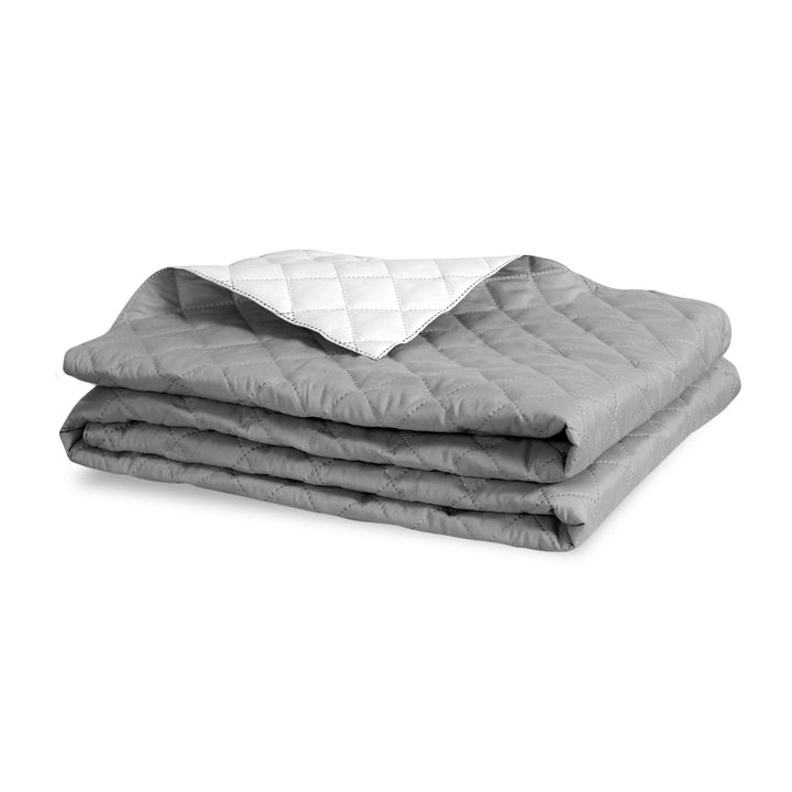 Medicline Comforter Double Sided Quilt for the Bed 100% Microfiber Polyester Antiallergic Sleeping Blanket 160 x 200 cm, gray / white