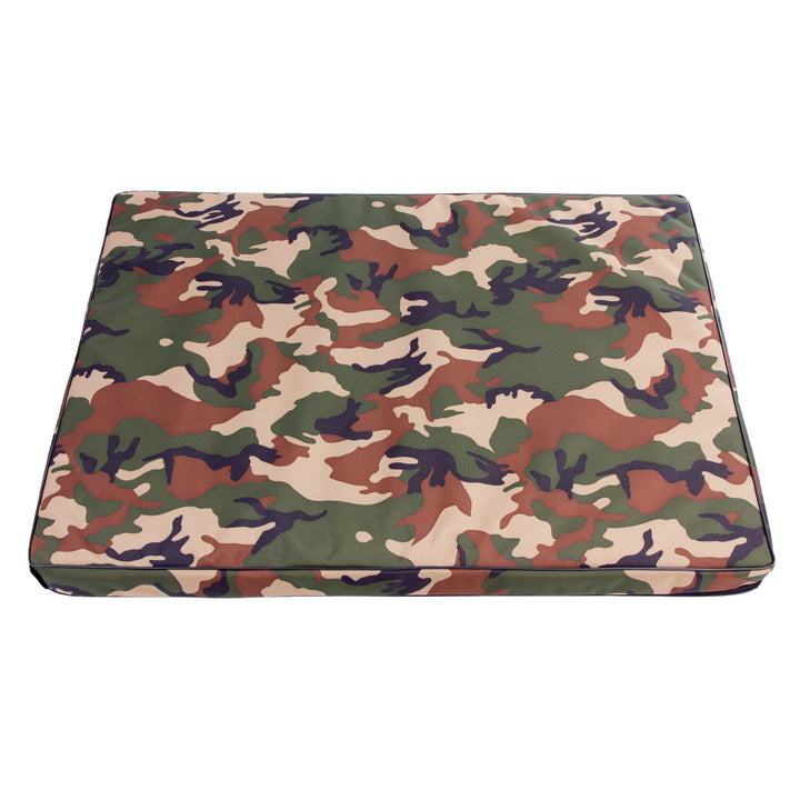 Mestizo Vigo Dog Mattress Dog Bed Dog Mat Dog Mattress Non-Slip Underlay Waterproof Cordura Polyester Fabric (80 x 60 x 5 cm, Camouflage Pattern/Black)