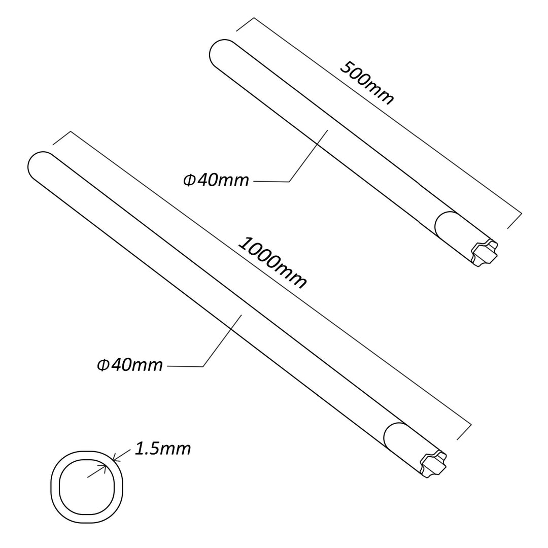 MCTV-931+MCTV-932 Galvanized steel antenna mast set with possibility of extension Tube diameter 40mm, tube thickness 1,5mm (length: 150cm (50 cm + 100cm))